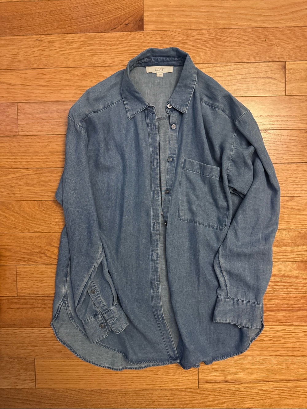 LOFT Medium Blue Denim Shirt Jacket